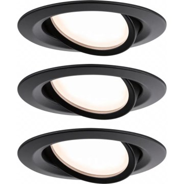 Paulmann 93080 - CONJUNTO 3xLED/6W IP23 Luminária de embutir para banheiro regulável COIN 230V