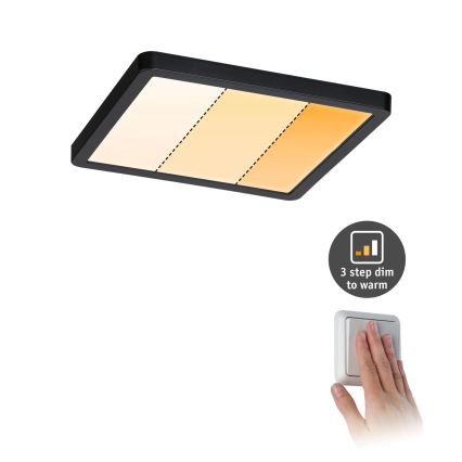 Paulmann 93101 - Candeeiro LED embutido AREO 13W IP44 para casa de banho, 230V, 2000/3000/4000K, 17,5x17,5 cm, preto
