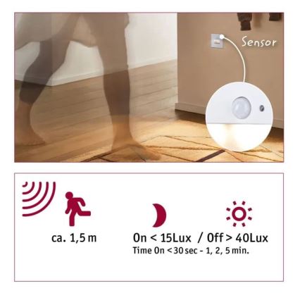 Paulmann 93133 - LED/1,2W Iluminação de escada com sensor EDGE 230V branco