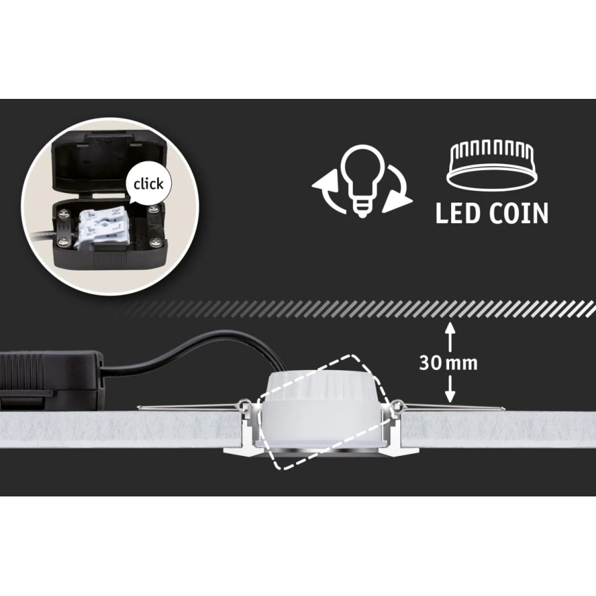 Paulmann 93379 - CONJUNTO 3xLED/6W IP44 Foco de encastrar de casa de banho com regulação GIL 230V