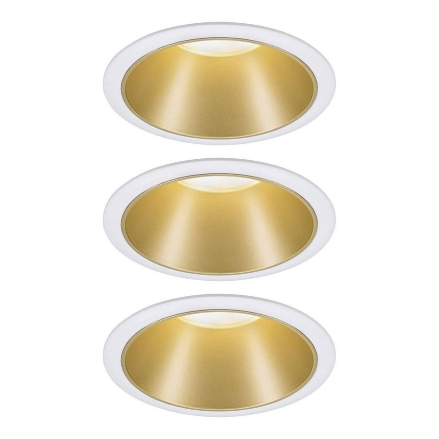 Paulmann 93406 - CONJUNTO 3xLED/6,5W IP44 Foco de encastrar de casa de banho com regulação COLE 230V