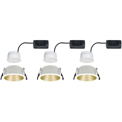 Paulmann 93406 - CONJUNTO 3xLED/6,5W IP44 Foco de encastrar de casa de banho com regulação COLE 230V