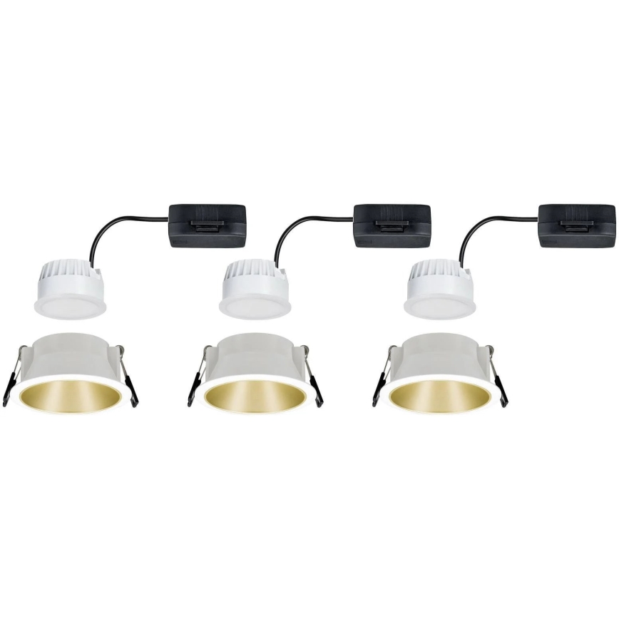 Paulmann 93406 - CONJUNTO 3xLED/6,5W IP44 Foco de encastrar de casa de banho com regulação COLE 230V