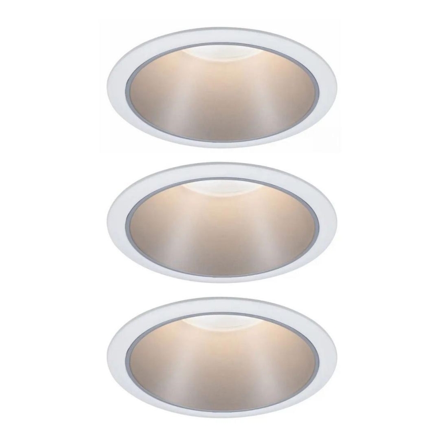 Paulmann 93410 - CONJUNTO 3xLED/6,5W IP44 Foco de encastrar de casa de banho com regulação COLE 230V