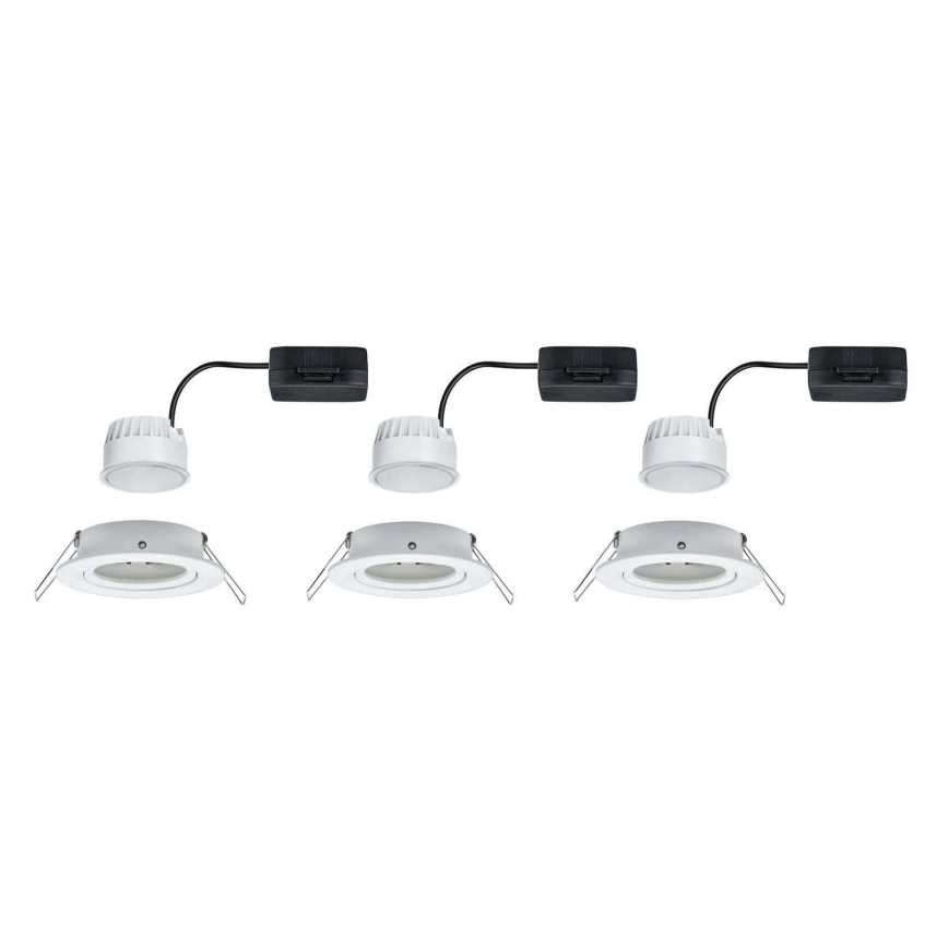 Paulmann 93449 - CONJUNTO 3xLED/6,5W IP23 Iluminação embutida de casa de banho NOVA 230V