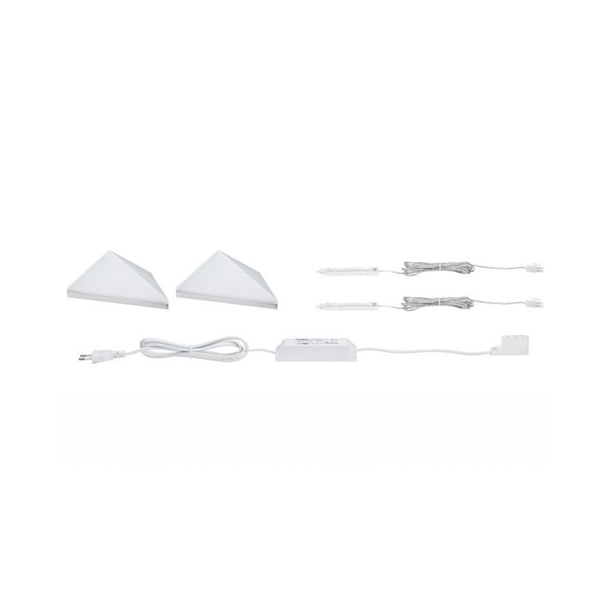 Paulmann 93584 - CONJUNTO 2xLED/6,2W IP44 Iluminação para móveis KITE 230V