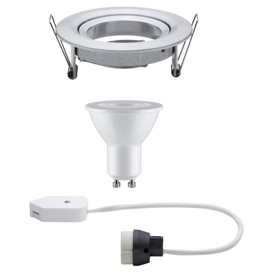 Paulmann 93602 - CONJUNTO GU10/7W IP23 Iluminação embutida de casa de banho com regulação NOVA 230V