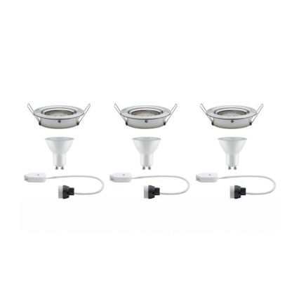 Paulmann 93607 - CONJUNTO 3x LED GU10/7W IP23 Iluminação de casa de banho com regulação NOVA 230V