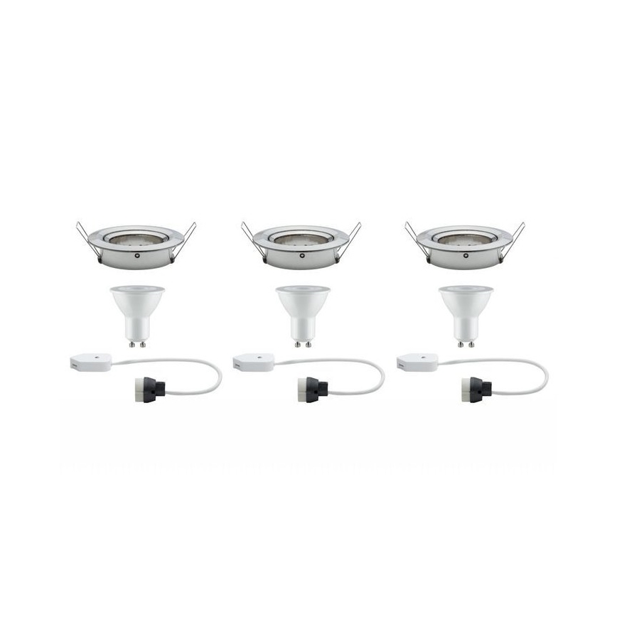 Paulmann 93607 - CONJUNTO 3x LED GU10/7W IP23 Iluminação de casa de banho com regulação NOVA 230V