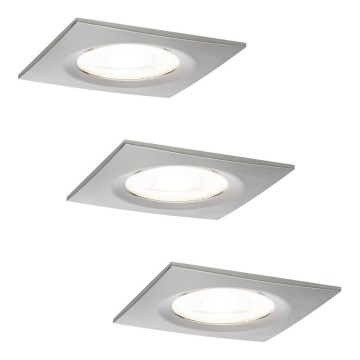 Paulmann 93615 - CONJUNTO 3x LED/7W IP44 Foco de encastrar de casa de banho com regulação