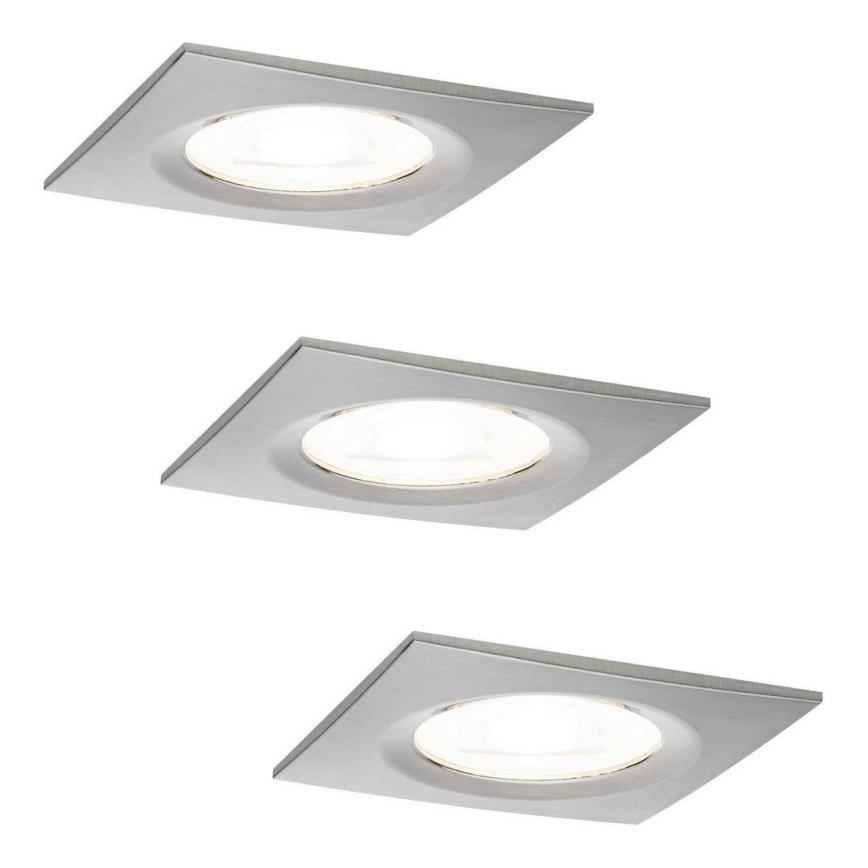 Paulmann 93615 - CONJUNTO 3x LED/7W IP44 Focos de encastrar para casa de banho com regulação 230V