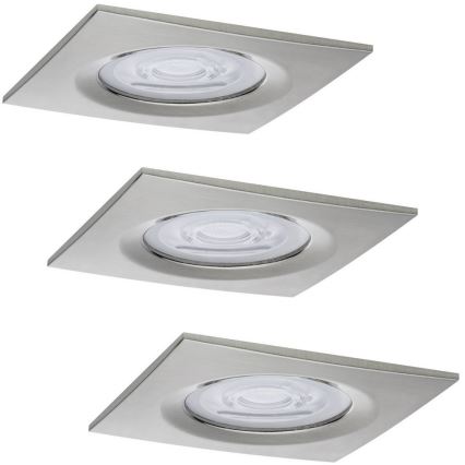 Paulmann 93615 - CONJUNTO 3x LED/7W IP44 Focos de encastrar para casa de banho com regulação 230V
