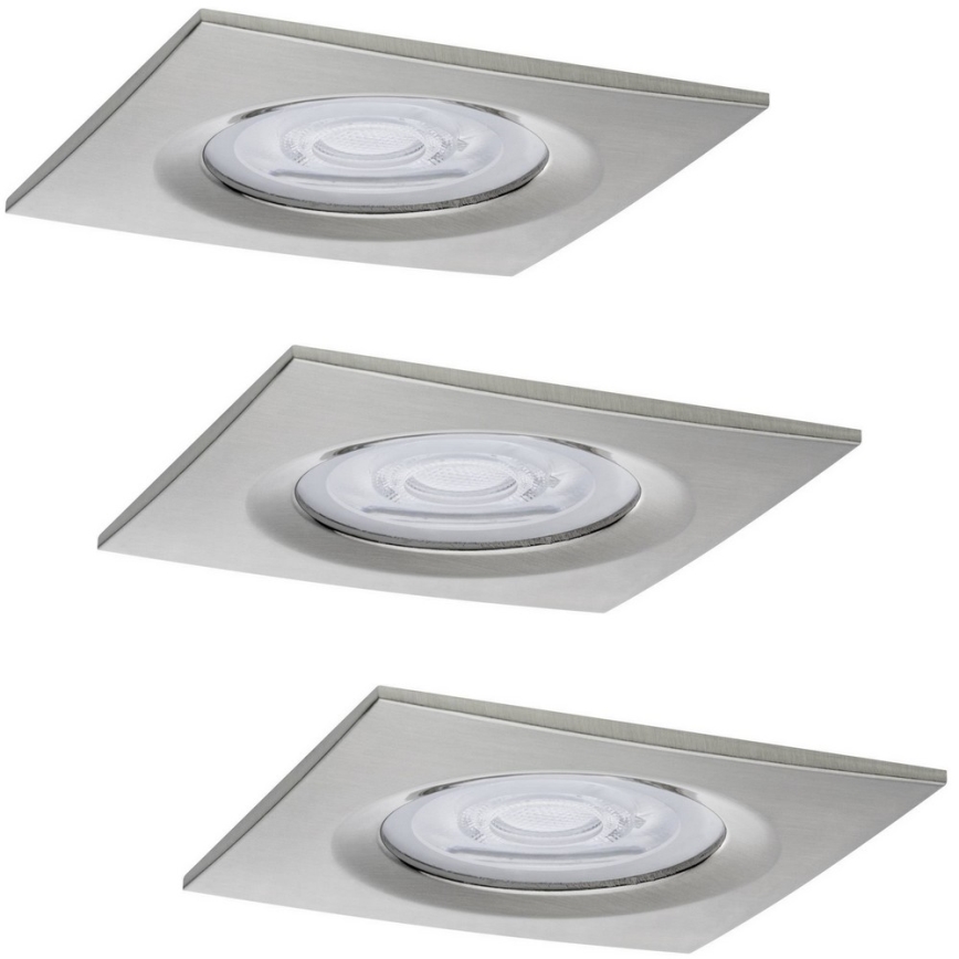 Paulmann 93615 - CONJUNTO 3x LED/7W IP44 Focos de encastrar para casa de banho com regulação 230V