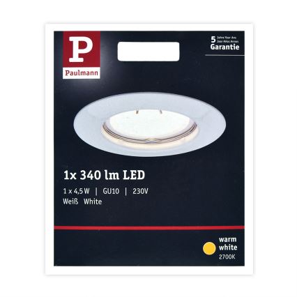 Paulmann 93658 - LED-GU10/4,5W Iluminação embutida 230V