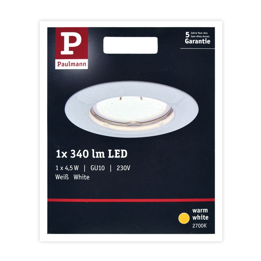 Paulmann 93658 - LED-GU10/4,5W Iluminação embutida 230V