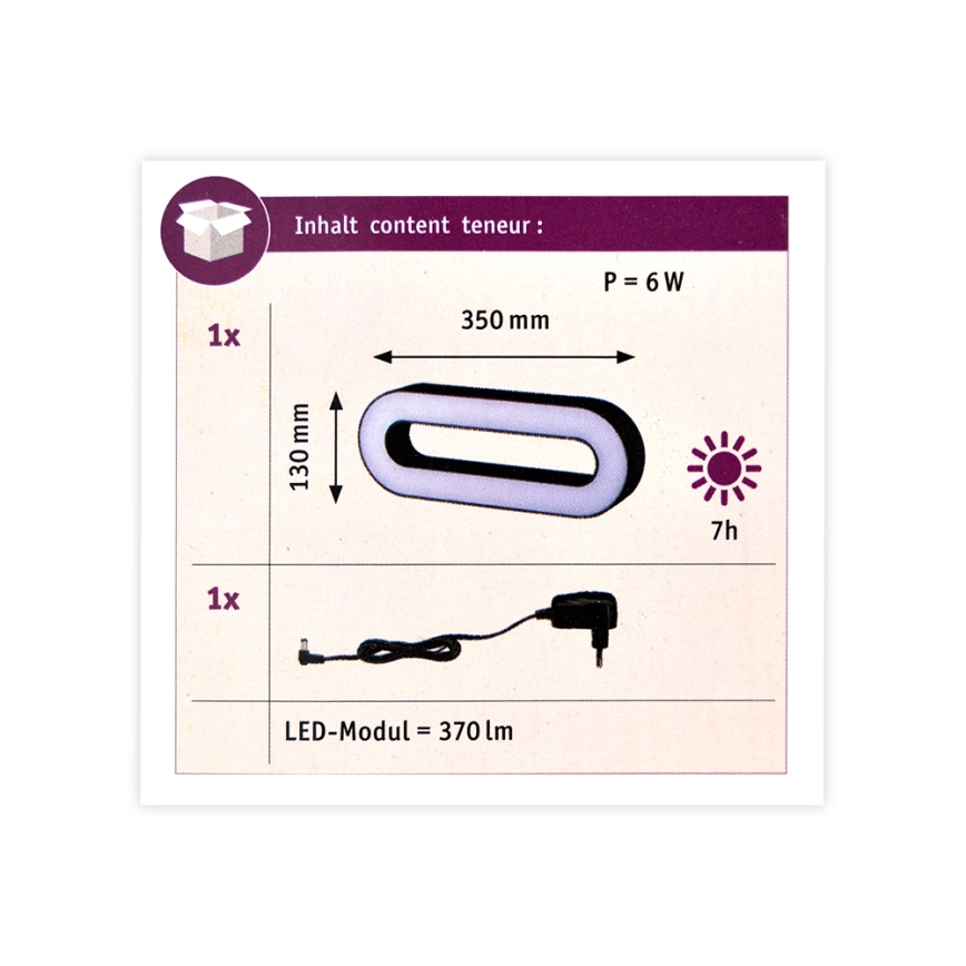 Paulmann 93933 - LED/6W IP44 Candeeiro de exterior portátil com regulação MOVAL 230V