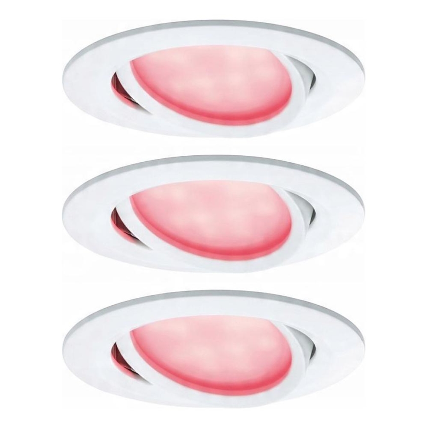 Paulmann 93940 -CONJUNTO 3x LED RGBW/2W IP23 Luzes de encastrar na casa de banho reguláveis 230V