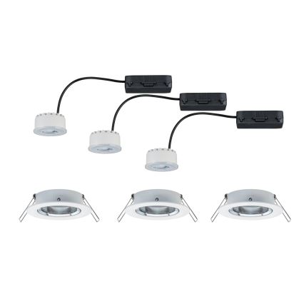 Paulmann 93942 - CONJUNTO 3xLED/6,8W IP23 Focos de encastrar para casa de banho com regulação COIN 230V