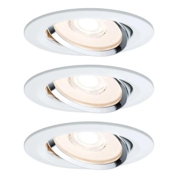 Paulmann 93942 - CONJUNTO 3xLED/6,8W IP23 Focos de encastrar para casa de banho com regulação COIN 230V