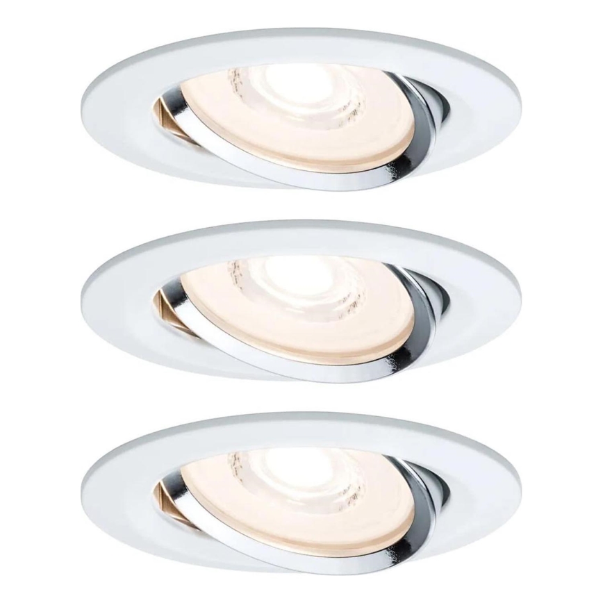 Paulmann 93942 - CONJUNTO 3xLED/6,8W IP23 Focos de encastrar para casa de banho com regulação COIN 230V