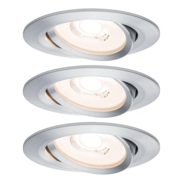 Paulmann 93943 - Conjunto 3x LED/6,8W IP23 regulável, luminária de embutir para casa de banho COIN 230V