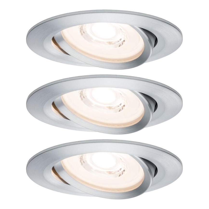 Paulmann 93943 - Conjunto 3x LED/6,8W IP23 regulável, luminária de embutir para casa de banho COIN 230V