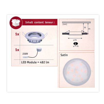 Paulmann 93959 - LED/7W IP44 Iluminação de casa de banho com regulação COIN 230V