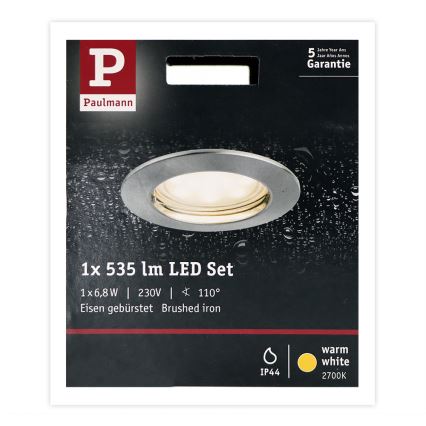 Paulmann 93975 - LED/6,8W IP44 Foco de encastrar de casa de banho COIN 230V