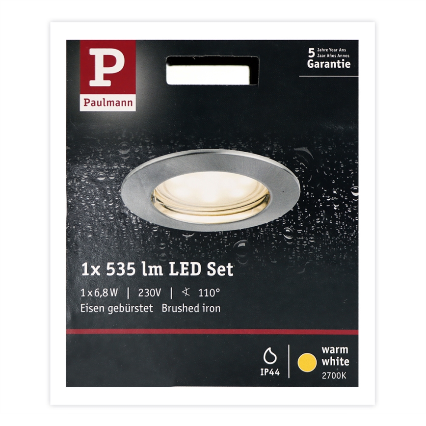 Paulmann 93975 - LED/6,8W IP44 Foco de encastrar de casa de banho COIN 230V