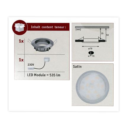 Paulmann 93975 - LED/6,8W IP44 Foco de encastrar de casa de banho COIN 230V