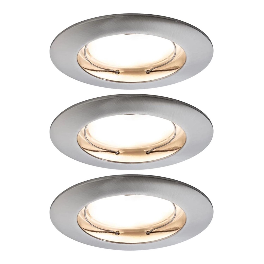 Paulmann 93976 - CONJUNTO 3xLED/6,8W IP44 Iluminação embutida para casa de banho COIN 230V