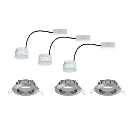Paulmann 93976 - CONJUNTO 3xLED/6,8W IP44 Iluminação embutida para casa de banho COIN 230V