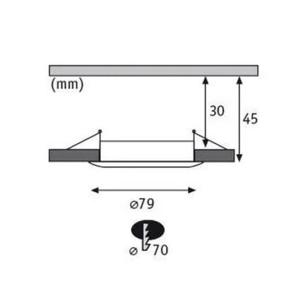 Paulmann 93976 - CONJUNTO 3xLED/6,8W IP44 Iluminação embutida para casa de banho COIN 230V