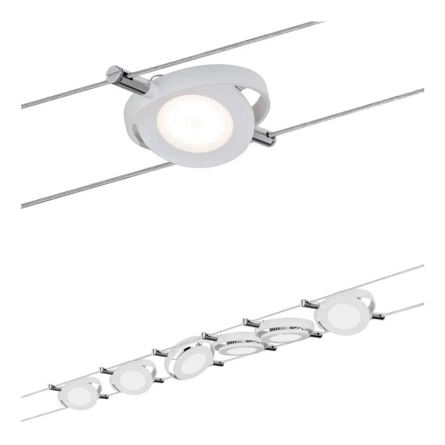 Paulmann 94106 - CONJUNTO 6xLED/4W Foco para um sistema de cordas ROUNDMAC 230V branco