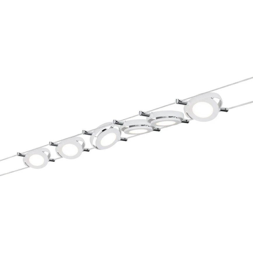 Paulmann 94106 - CONJUNTO 6xLED/4W Foco para um sistema de cordas ROUNDMAC 230V branco