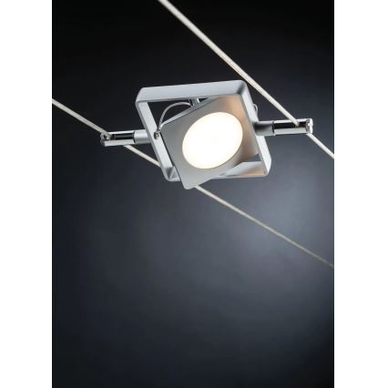 Paulmann 94107 - Conjunto 4xLED/4,3W spot para sistema de cabos MAC 230V, cromado mate