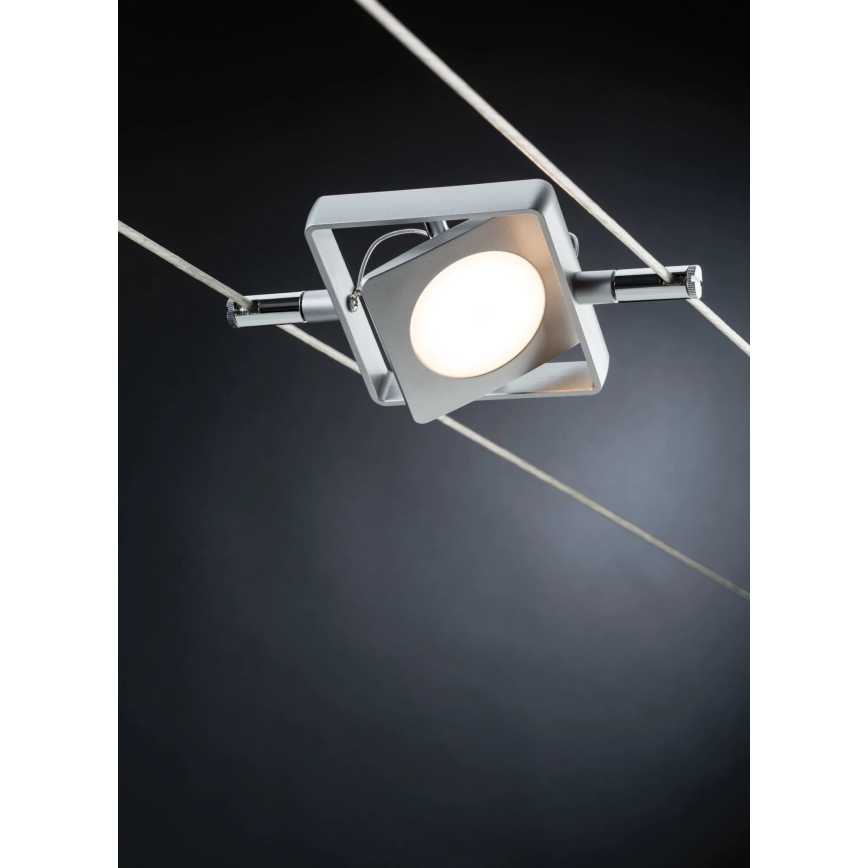 Paulmann 94107 - Conjunto 4xLED/4,3W spot para sistema de cabos MAC 230V, cromado mate