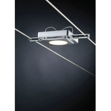 Paulmann 94107 - Conjunto 4xLED/4,3W spot para sistema de cabos MAC 230V, cromado mate