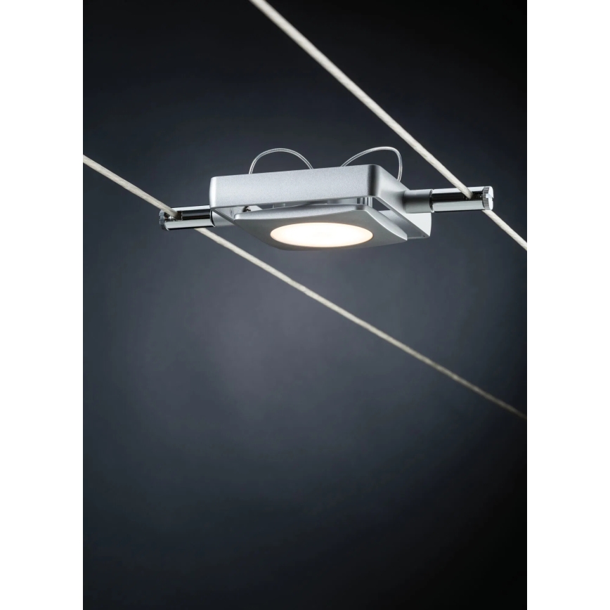 Paulmann 94107 - Conjunto 4xLED/4,3W spot para sistema de cabos MAC 230V, cromado mate
