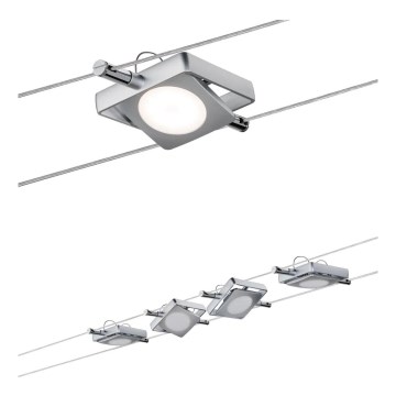 Paulmann 94107 - Conjunto 4xLED/4,3W spot para sistema de cabos MAC 230V, cromado mate