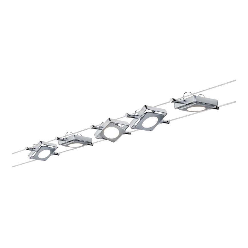 Paulmann 94108 - CONJUNTO 5xLED/4,3W Foco para sistema de carril MAC 230V cromado mate
