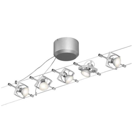 Paulmann 94133 - CONJUNTO 5xGU5,3/10W Foco para um sistema de cordas MAC 230V cromado mate