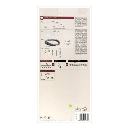 Paulmann 94134 - CONJUNTO 5xGU5,3/10W Foco para um sistema de cordas MAC 230V branco
