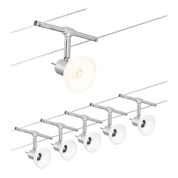 Paulmann 94136 - CONJUNTO 5xGU5,3/10W Foco para sistema de carril SHEELA 230V cromado brilhante