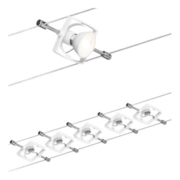 Paulmann 94149 - CONJUNTO 5xGU5,3/10W Foco para um sistema de cordas TECH 230V branco