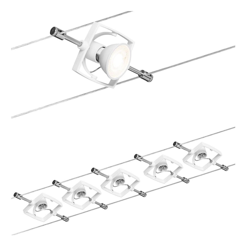 Paulmann 94149 - CONJUNTO 5xGU5,3/10W Foco para um sistema de cordas TECH 230V branco