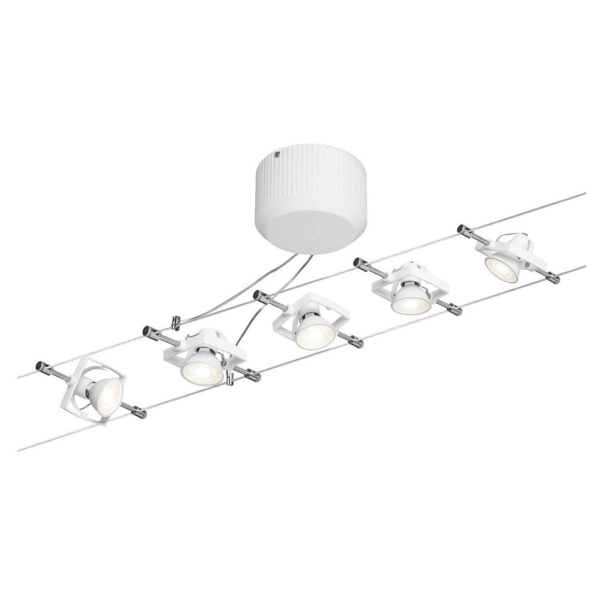 Paulmann 94149 - CONJUNTO 5xGU5,3/10W Foco para um sistema de cordas TECH 230V branco