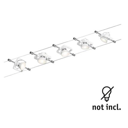 Paulmann 94149 - CONJUNTO 5xGU5,3/10W Foco para um sistema de cordas TECH 230V branco