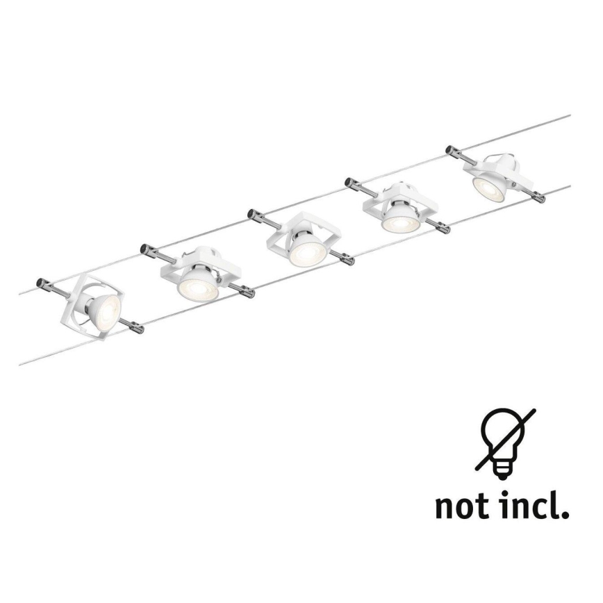 Paulmann 94149 - CONJUNTO 5xGU5,3/10W Foco para um sistema de cordas TECH 230V branco
