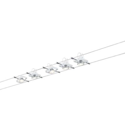 Paulmann 94149 - CONJUNTO 5xGU5,3/10W Luminária de spot para sistema de cabos TECH 230V branco